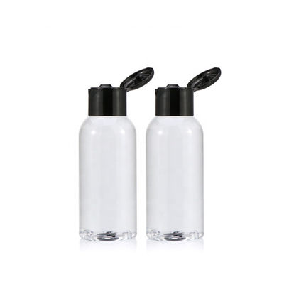 Tipo transparente tampões do aperto do preto de 100ml Flip Top Plastic Bottles With