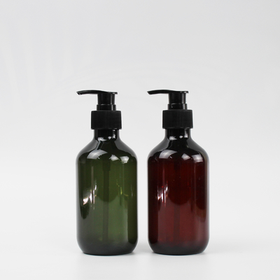 Garrafa plástica do champô do ANIMAL DE ESTIMAÇÃO vazio transparente de Wholesale Brown Gray 300ml do fabricante com tampão da bomba