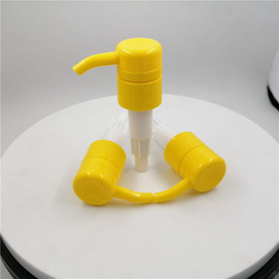 O distribuidor plástico do sabão do prato da prova 28mm da oxidação bombeia a cor amarela