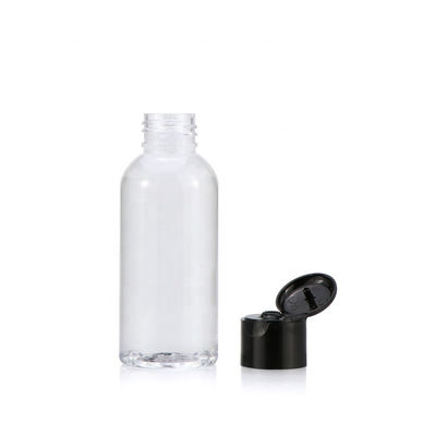 Tipo transparente tampões do aperto do preto de 100ml Flip Top Plastic Bottles With